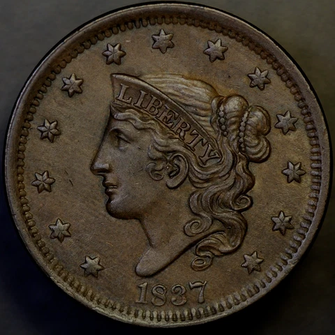 1837 CORONET HEAD OF 38 LARGE CENT-LOT AA1828 Cover