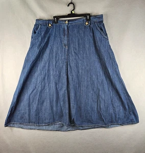 Kim Rogers Jean Skirt Womens Size 24 Blue Denim Twill Cottage Retro - Picture 1 of 7