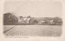 b lincolnshire england english postcard ingram village church and school