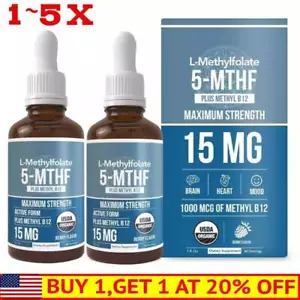 L-metil folato 15 mg más cofactor de metil B12 - orgánico, sabor a bayas 1-5 piezas - Imagen 1 de 15