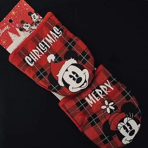 Disney Christmas Mickey & Minnie Mouse Kitchen 2PK OVERSIZED MINI MITT/OVEN MITT - Picture 1 of 6