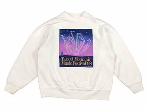 Fruit Of The Loom Vintage 90s White Talcott Mountain Music Festival Sweater Gr. L - Bild 1 von 12