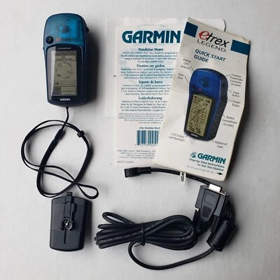 Garmin eTrex Legend Translucent Blue GPS Navigator Bundle Data Cable & Manuals - Image 1 of 4