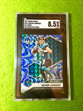 Trevor Lawrence BLUE REACTIVE PRIZM ROOKIE CARD  2021 Mosaic RC SP SGC 8.5 POP 4