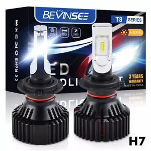 H7 LED Headlight Bulbs Bright White Fit VW for Jetta MK3 MK4 High Low Beam 6000K - Picture 1 of 10