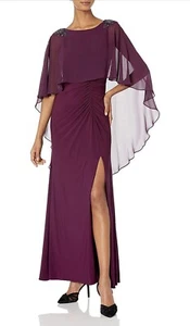 Vestido Adrianna Papell Púrpura Chifón Capell Jersey MUJER TALLA 6 PRECIO DE VENTA SUGERIDO POR EL FABRICANTE $229 - Imagen 1 de 4
