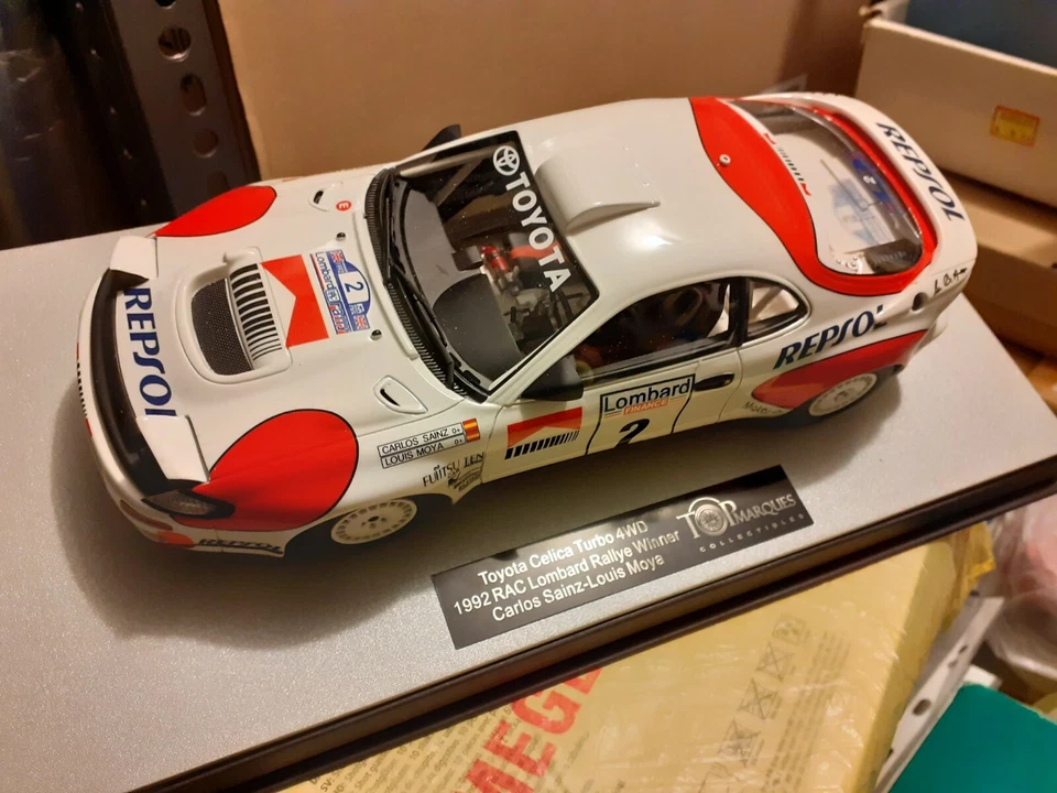 Top Marques 1:18 TOYOTA CELICA TURBO 4WD 1992 RAC LOMBARD RALLYE WINNER - Immagine 1 di 1
