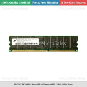MT18VDDT12872G-265C2 Micron 1GB DDR Registered ECC PC-2100 266Mhz Memory - Picture 1 of 1