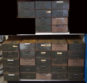 Vintage Diebold Safe-T-Stak Industrial Metal Stackable Storage Bins Drawers - Picture 1 of 15