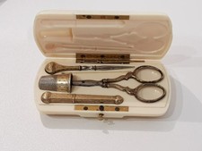 ANTIQUE VINTAGE OLD SILVER SEWING SET HAND MADE!!!