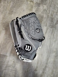 Wilson A500 12.5 inch Genuine Leather Grey Baseball Glove Left Hand Throw LHT - Picture 1 of 11