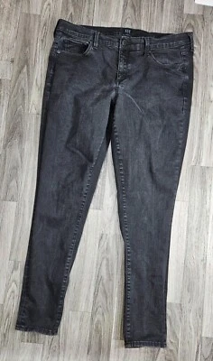 Gap Womens Size 14 / 32 Long Pockets True Skinny Grey Black Denim Jeans - Image 1 of 4