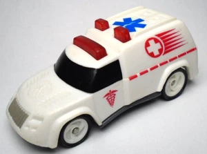 1994 HOT WHEELS AMBULANCE WHITE & RED 1:64 DIECAST 3" MEDICAL VEHICLE W/ BLUE - Picture 1 of 6