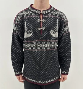 Vintage BOUVIAC NORDIC Norway Jumper Pullover Sweater 100% Wool Men Size S (48) - Picture 1 of 10