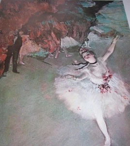 "THE STAR DANCER ON STAGE" Edgar Degas Ballet Ballerina 1890s Scene Color Print - Picture 1 of 2