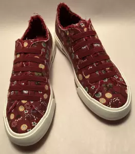 New Rocket Dog Jokes Bexley Cotton Women 7M Red Print Slip On Cushion Sneakers - Picture 1 of 14