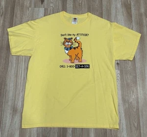 Vtg Fruit of the loom yellow women’s large Don’t Like My Attitude Cat Shirt ￼ - Picture 1 of 11
