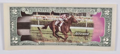 2017 $2 Colorized US Note Race Horse - Affirmed Custom Printed FRN *8990 - Image 1 of 3