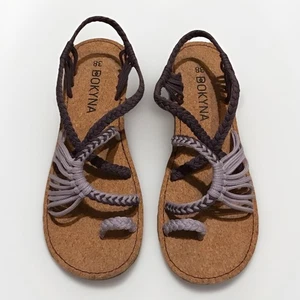 Bokyna Soulmate Comfort Rope Sandal Purple Lavender Cork Sole Size EU 38/US 7.5 - Foto 1 di 4