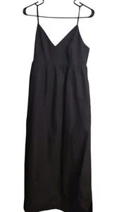 Neu mit Etikett Quitte ärmelloses schwarzes Maxikleid Bio-Baumwolle Größe Small - Bild 1 von 4
