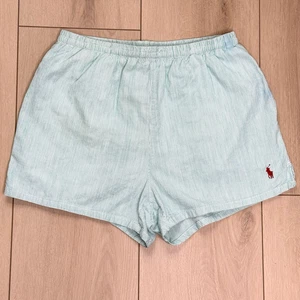 VTG Polo Ralph Lauren Swim Trunks M Mint Green Seersucker Mesh Lined Canada Made - Picture 1 of 11