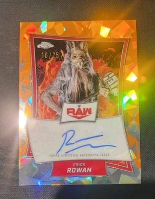 2025 TOPPS CHROME WWE SAPPHIRE ERICK ROWAN RED BRAND ORANGE AUTO /25 WYATT SICKS - Image 1 of 2