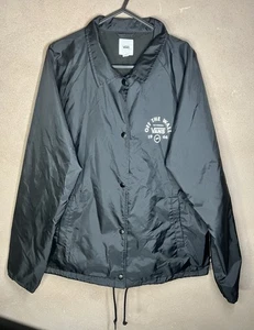 Vans Off The Wall - Herren Coachjacke schwarz Nylon L uni geknöpft - leicht - Bild 1 von 14