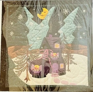 Vintage Piecemakers Quilt Muster Karte Umschlag alte Dame im Schuh Wandbehang 14" Quadrat - Bild 1 von 5