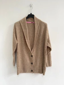 Free People Strickjacke beige braun Eukalyptus Longline Wollmischung 10-12-14 - NEU - Bild 1 von 9