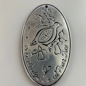 Wilton Armetale Ornament 12 Days of Christmas A Partridge In A Pear Tree 1978 - Picture 1 of 4