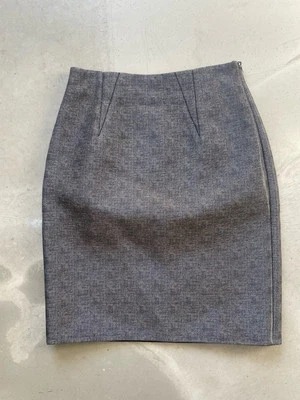 Falda de neopreno Alexander Wang talla 2 gris acabado brillo hasta la rodilla falda lápiz Foto 1 de 4