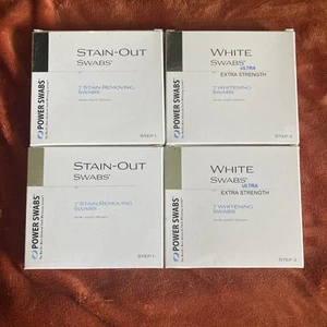 NEW Power Swabs Stain-Out ULTRA Lot Of 4 Whitening Teeth Sheer Science Step 1 2 - Picture 1 of 3