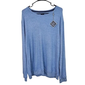 Tailorbyrd Men's Long Sleeve Sweater Pullover Blue Melange Poly Blend Sz XL NWT - Picture 1 of 9