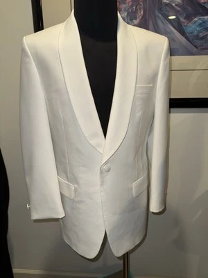 White Dinner Jacket 40R First Nighter Formal Wear Lined Single Button USA - Image 1 of 4