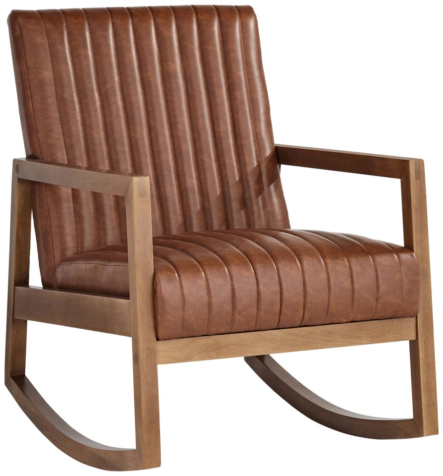 Mecedora con marco de madera marrón óxido Ava Foto 1 de 4