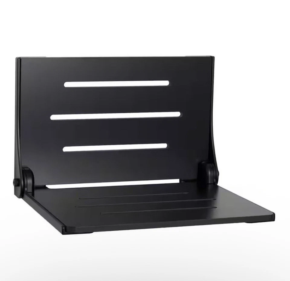 Asiento de pared plegable con respaldo alto Seachrome SHAF-185155-PBS-MB caja abierta devolución sin usar Foto 1 de 4