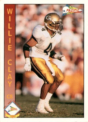 1992 Pacific Willie Clay #330 Georgia Tech Yellow Jackets - Image 1 of 2