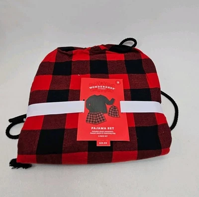 Target Wondershop Mujer Pequeño 3 Piezas Navidad Rojo Búfalo Cuadros Pijama Conjunto Foto 1 de 4