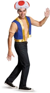 Licensed Nintendo Super Mario Brothers Toad Adult Men Costume Kit - Picture 1 of 4