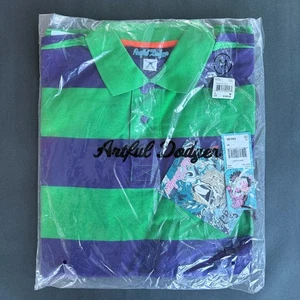 EXTREMELY RARE VINTAGE NEW 2007 ARTFUL DODGER POLO SHIRT MEN’S MEDIUM GREEN/BLUE - Picture 1 of 7