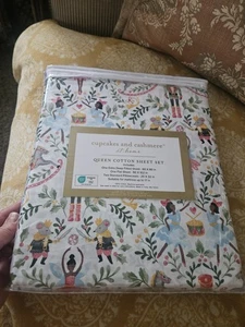 New!4 pc.Cupcakes &Cashmere QUEEN SIZEset Christmas Nutcracker. 100%Cotton! - Picture 1 of 11