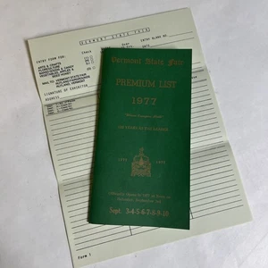 Vintage Vermont State Fair Premium-Liste 1977 & Anmeldeformulare Taschenbuch Broschüre - Bild 1 von 13