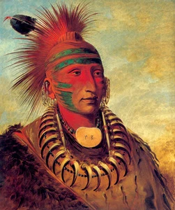 Iowa Warrior 22x30 George Catlin Numbered Edition Native American Indian Art - Picture 1 of 1
