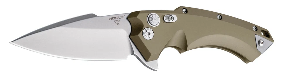 Cuchillos Hogue X5 3.5" punta de lanza caída CPM-154 plano tierra oscura aluminio 34574 Foto 1 de 1