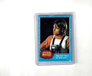 1977 Topps Star Wars Luke Skywalker Mark Hamill card  May the Force be with you! - Foto 1 di 2