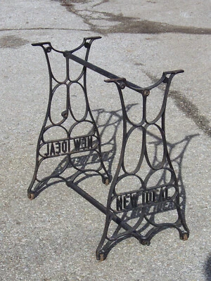 Steampunk Cast Iron 28" NEW DEAL Table Sewing Machine Stand Base Legs Repurpose - Image 1 of 4