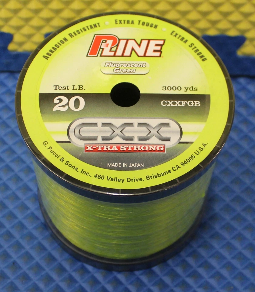 P-LINE CXX X-Tra Strong 20lb 3000yd Fluorescent Green Fishing Line (CXXFGB-20)