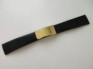 Black 1960's teju-lizard print 19 MM vintage leather watch band strap - Picture 1 of 9