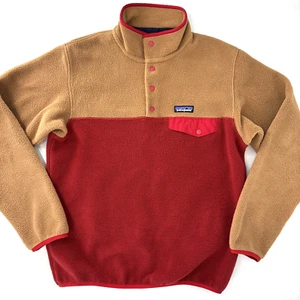 Chaqueta Pullover Patagonia Snap-T Ligera Synchilla Polar Mujer Pequeña Roja - Imagen 1 de 11