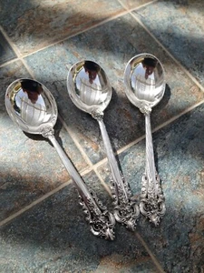 1 MINT HEAVY LARGE GUMBO SOUP SPOON WALLACE GRANDE BAROQUE STERLING SILVER GRAND - Picture 1 of 10